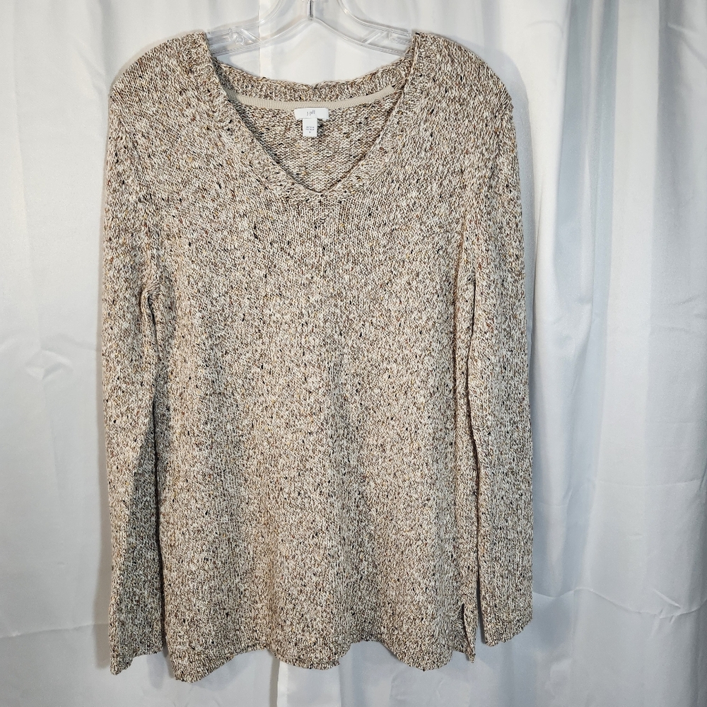 J. Jill Size Medium Speckled Beige Long Sleeve Top